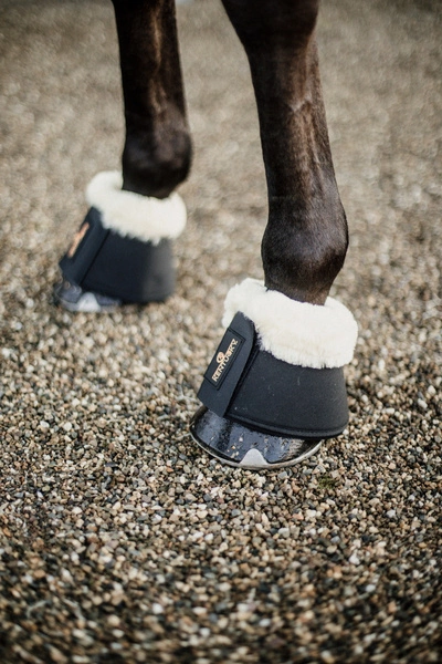 Kentucky kalosze Solimbra z naturalnym futrem - czarne