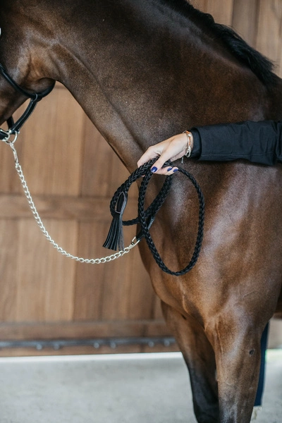 Dy'on uwiąz z łańcuszkiem Plaited Working - czarny