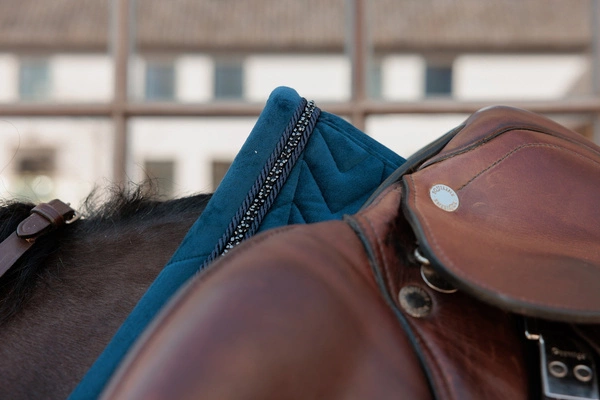 Kentucky czaprak Velvet Mini Pearls - granatowy