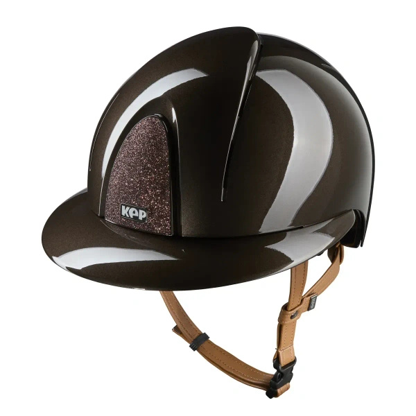 Kask KEP Smart NOVA POLO Polish Star Brown - brązowy z beżowymi paskami