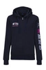 Bluza #FebroTeam z różowym haftem na rękawie - granatowa