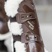  Kentucky Bamboo Vegan Sheepskin Tendon Boots Elastic na przednie nogi - brązowe 