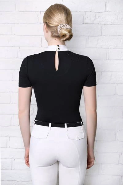 Koszula konkursowa Fleur de Lys Equestrian Holly Short - czarna