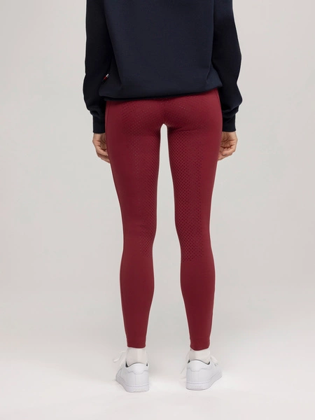 Ocieplane legginsy Tommy Hilfiger Vermont - burgundowe
