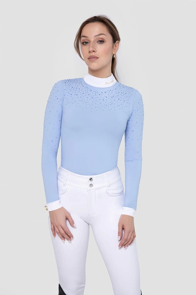 Koszula konkursowa Fleur de Lys Equestrian Holly - błękitna