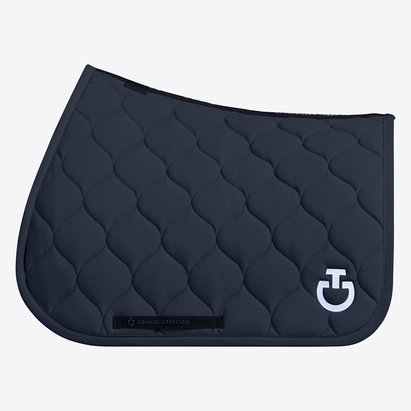 Czaprak New Circular Quilted Jersey - granatowy z białym logo