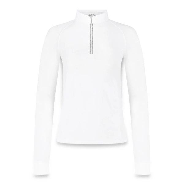 Damska koszula konkursowa z długim rękawem Kentucky Classic with Glitter Zipper - biała