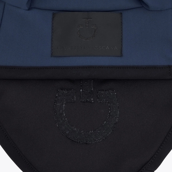 Nauszniki Jersey Stripe Cavalleria Toscana - jasny granat z czarnymi logo