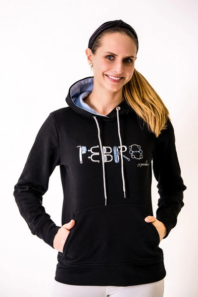 Bluza Febro Ready to Ride by @gosiakoszi - czarna z błękitnymi dodatkami