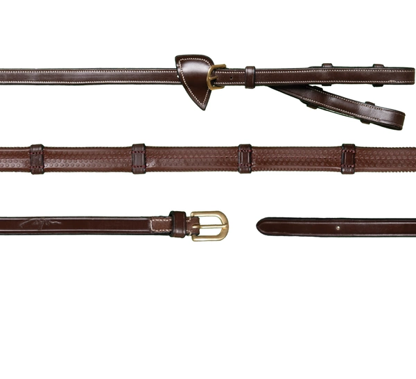 Gumowe wodze z 7 stoperami 1/2" Dy'on Converter D Collection - brązowe