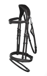 Ogłowie Equiline z przeszyciami BJ301 - czarne