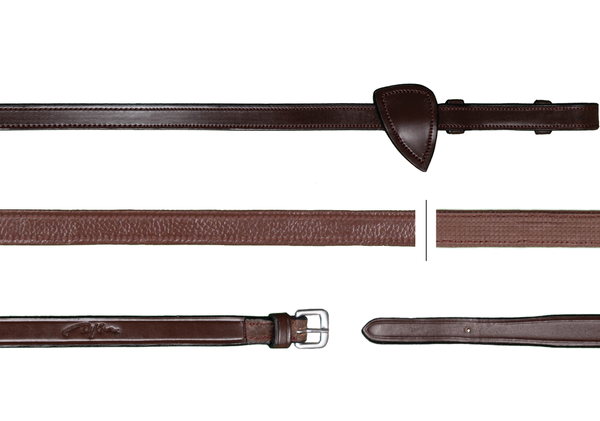 Skórzano-gumowe wodze 1/2" Dy'on Hunter New English - brązowe