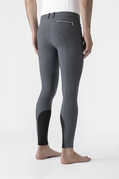 Męskie bryczesy Equiline Willow lej kolanowy X-Grip - szare