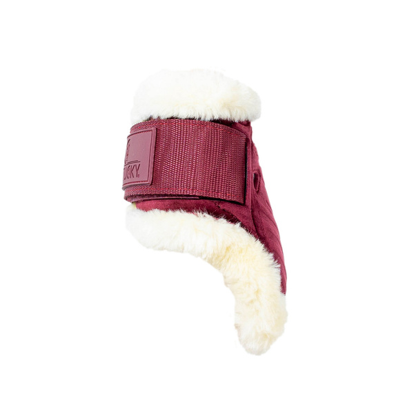 Kentucky Ochraniacze Vegan Sheepskin Young Horse Fetlock Velvet na zadnie nogi - bordowe
