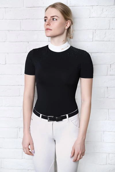 Koszula konkursowa Fleur de Lys Equestrian Holly Short - czarna