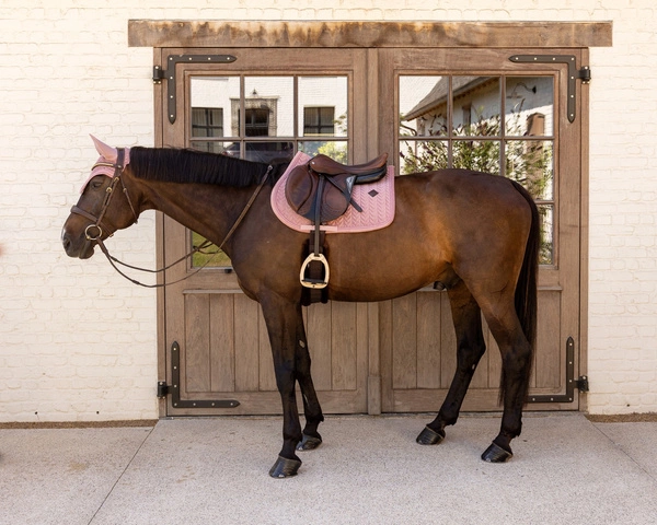 Kentucky czaprak Velvet Mini Pearls - różowy