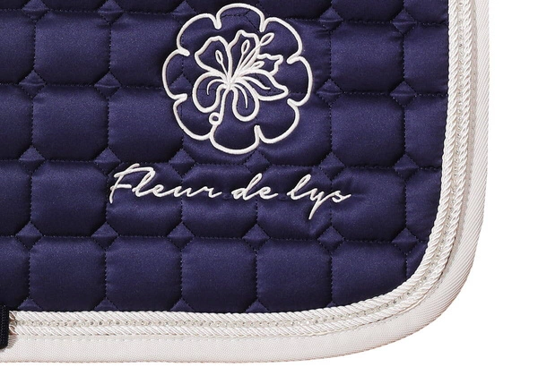 Czaprak Fleur de Lys Classic Premium - granatowo-kremowy