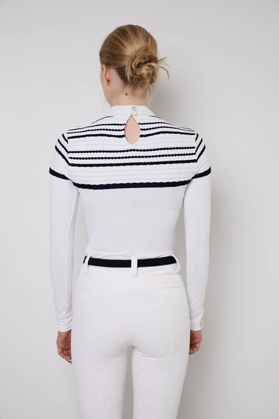 Koszula konkursowa Fleur de Lys Equestrian Moonflower - biała