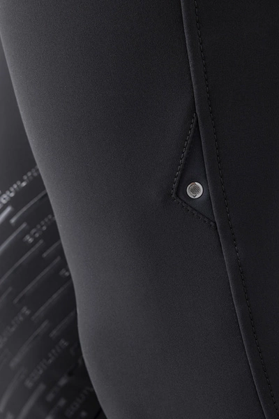 Męskie bryczesy Equiline Bartek z lejem kolanowym BX-TECH - czarne