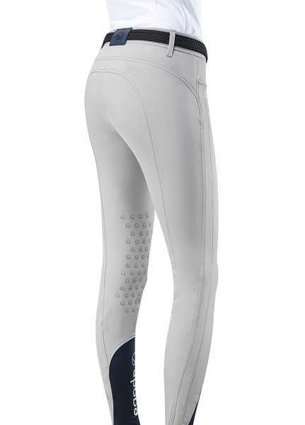 Damskie bryczesy Eqode by Equiline Delma z lejem kolanowym Q-Grip - szare
