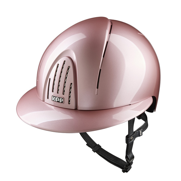 Kask KEP Smart POLO Polish Nova Pink - pudrowy róż z czarnymi paskami