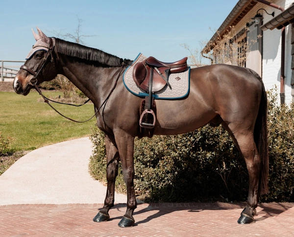 Kentucky czaprak Pied de Poule - beżowo-granatowy