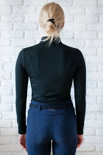 Koszulka treningowa Fleur de Lys Equestrian Bluebell - czarna