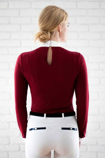 Koszula konkursowa Fleur de Lys Equestrian Ruby - bordowa
