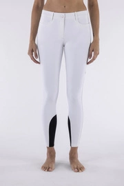 Damskie bryczesy Equiline Cornek z lejem kolanowym BX-TECH - białe