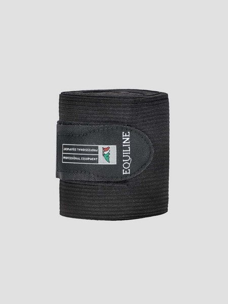 Bandaże treningowe elastyczno-polarowe Equiline - czarne