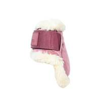 Kentucky Ochraniacze Vegan Sheepskin Young Horse Fetlock Velvet na zadnie nogi - różowe