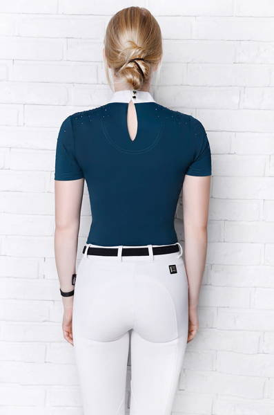Koszula konkursowa Fleur de Lys Equestrian Holly Short - ciemno zielona