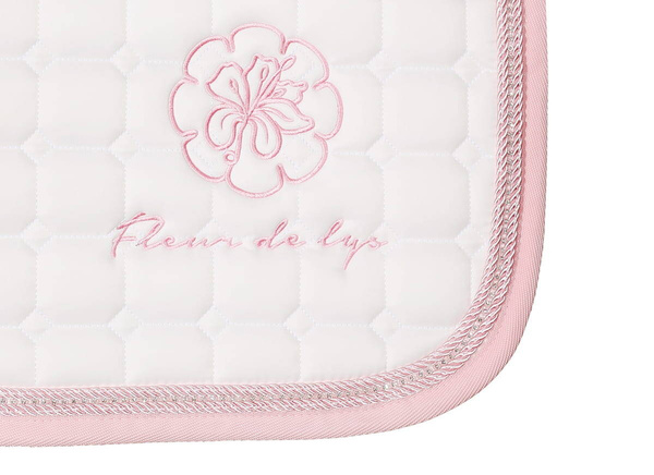 Czaprak Fleur de Lys Classic Premium - biało-różowy
