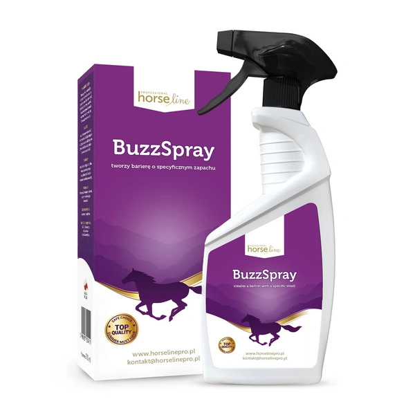 HorseLine BuzzSpray 700ml - naturalny preparat pomagający utrzymać kleszcze, komary i gzy z dala od koni