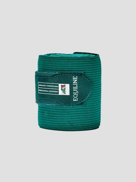 Bandaże treningowe elastyczno-polarowe Equiline - butelkowa zieleń