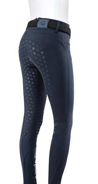 Bryczesy z wysokim stanem Eqode by Equiline Darcey z pełnym lejem Q-Grip - granatowe