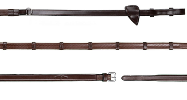 Gumowe wodze z 7 stoperami 1/2" Howlett Dy'on New English - brązowe