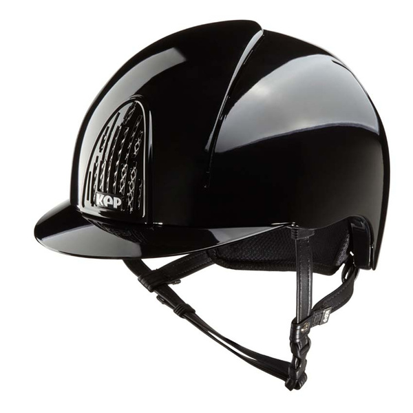 Kask KEP Smart Polish - czarny z beżowymi paskami
