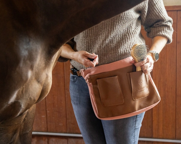 Torba Bag Canvas Kentucky Grooming Deluxe - brąz/pudrowy róż