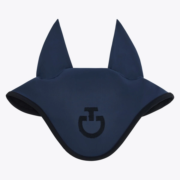 Nauszniki Jersey Stripe Cavalleria Toscana - jasny granat z czarnymi logo