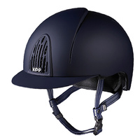 Kask KEP Smart Matt - granatowy z brązowymi paskami