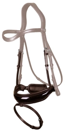 Szeroki lakierowany nachrapnik szwedzki ze skośnikiem Dy'on Dressage