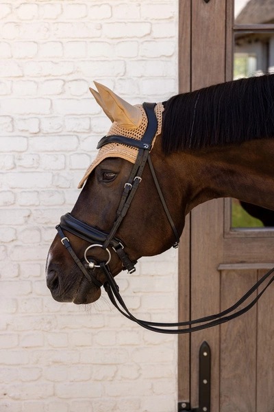 Kentucky nauszniki Velvet Mini Pearls - beżowe