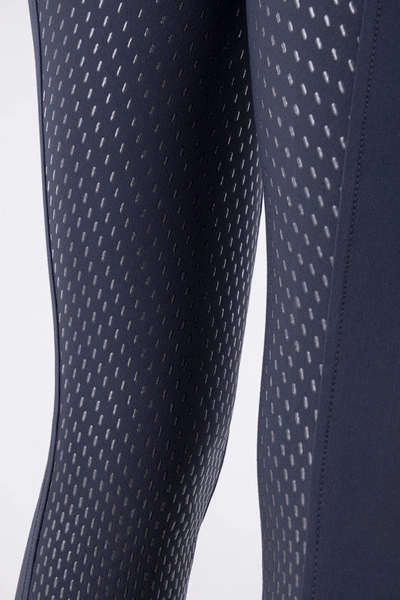 Bryczesy z wysokim stanem Equiline Arlette z pełnym lejem X-Grip - granatowe