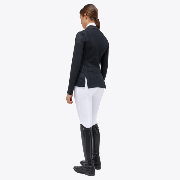 Damski frak Cavalleria Toscana Revo Perforated Light Tech Knit Zip Riding GGD040 - czarny