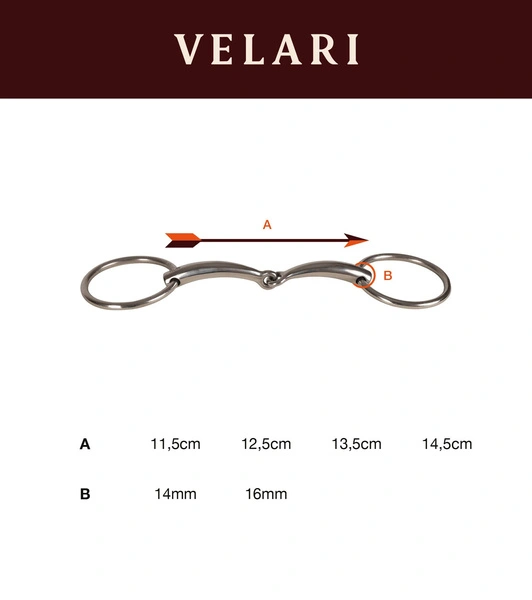 Velari wędzidło Snaffle Loose Ring Single Jointed Sweet Iron 14 mm