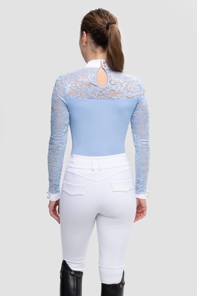 Koszula konkursowa Fleur de Lys Equestrian Cristall - błękitna