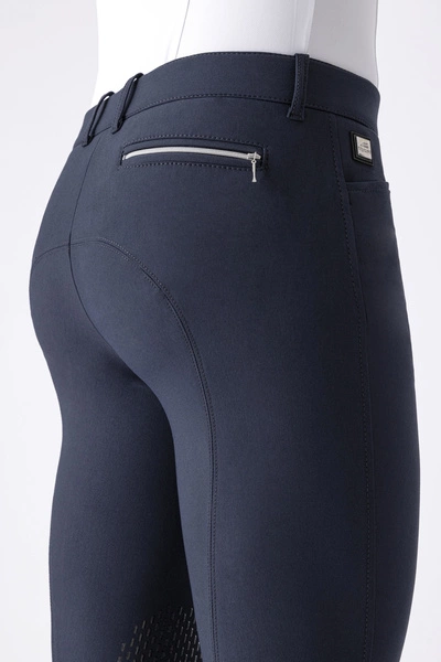 Męskie bryczesy Equiline Willow lej kolanowy X-Grip - granatowe