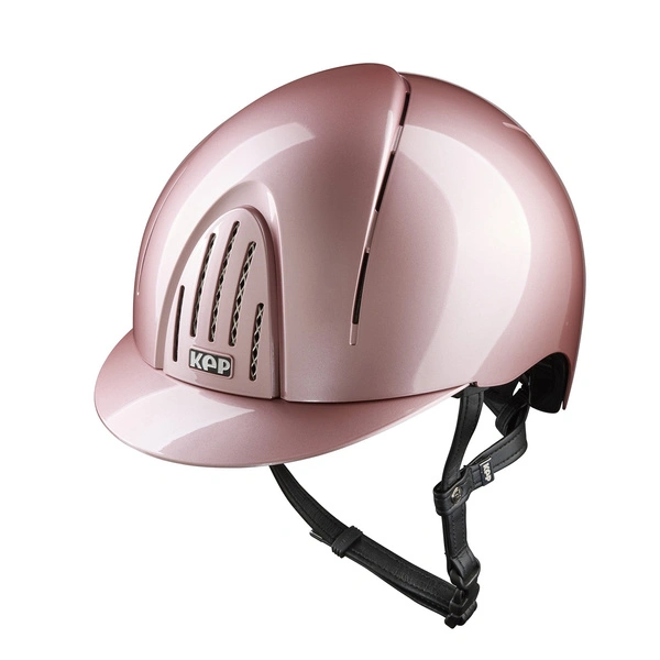 Kask KEP Smart Polish Nova Pink - pudrowy róż z czarnymi paskami