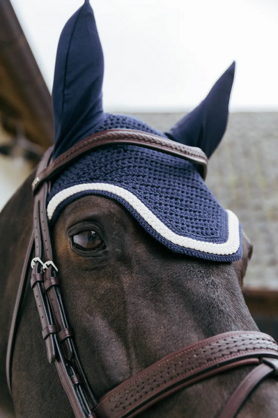 Kentucky nauszniki Wellington Plaited Cord - granatowe